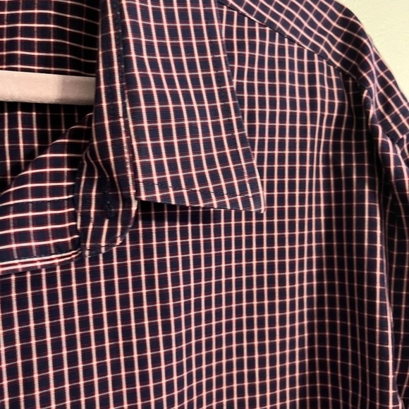 UnTuckit Shirt Men 2XL Red Plaid Preppy Festive Office Neutral Slim Graach 80s - Picture 3 of 12